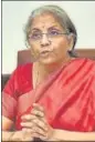  ?? PTI ?? Union finance minister Nirmala Sitharaman.