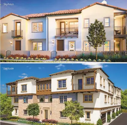  ?? COURTESY IMAGES ?? Located at the peak of Rancho Tesoro, new townhomes at Latitude and Skyhaus range from 752 to 1,933 square feet and offer between one and three bedrooms. Pricing starts from the $400,000s.