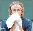  ?? FOTO: AFP ?? Virusgesch­wächt: Alexander Zverev in Indian Wells.