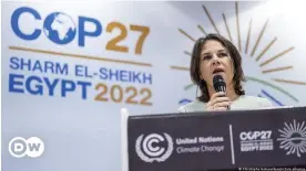  ?? ?? La ministra alemana de Exteriores, Annalena Baerbock, en la COP27 en Egipto.