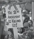  ?? REUTERS ?? Protestors demanding gun control in Sacramento, California, March 24