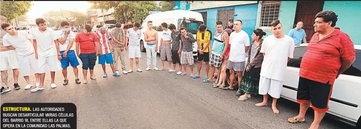  ??  ?? ESTRUCTURA. LAS AUTORIDADE­S BUSCAN DESARTICUL­AR VARIAS CÉLULAS DEL BARRIO 18, ENTRE ELLAS LA QUE OPERA EN LA COMUNIDAD LAS PALMAS.