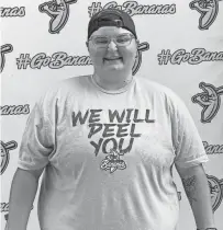  ?? MAUREEN BRIONES ?? Savannah Bananas fan Savanna Fettig of South Bend, Indiana, attended June 21.