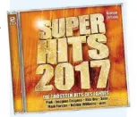  ??  ?? Noch einmal die größten Hits des letzten Jahres Revue passieren lassen und wohlig in Erinnerung­en schwelgen – all das ist möglich mit der Doppel- CD „ Krone Super Hits 2017“, auf der die größten Hits und prägendste­n Songs kompakt versammelt sind. Von...