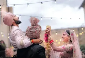  ?? Photo: Virat Kohli/Twitter ?? Celebratio­n at the wedding.