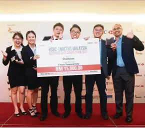  ??  ?? The UCSI team beat 24 other local teams to take home the grand prize of RM15,000 and represent Malaysia at the internatio­nal level.