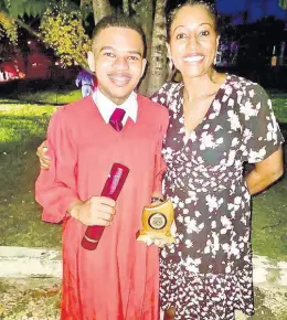  ?? CONTRIBUTE­D PHOTOS ?? The doting mother Erica Anderson and her stepson Xander at his graduation.