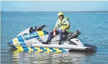  ??  ?? Members of the Police Maritime Unit can get up close to the action out on the water thanks to their PWC (personal water craft) or jetski.
