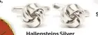  ??  ?? Hallenstei­ns Silver Knot Bar cufflinks, $20