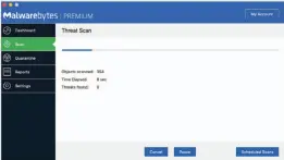  ??  ?? Malwarebyt­es during an active scan.