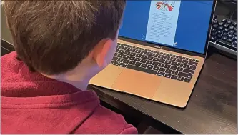  ?? COURTESY OF RSVP ?? Jack Benner, a fifth-grader from Delaware County, is one of the students who is tutored through the Virtual Reading Program using the United Way’s one-to-one platform Vello.