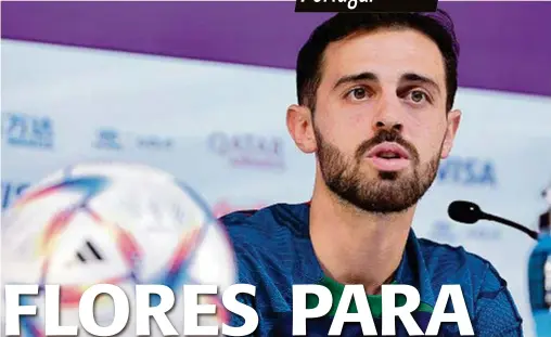  ?? ?? Bernardo Silva. El jugador del Manchester City se mostró muy cauteloso con el poderío de la selección celeste.