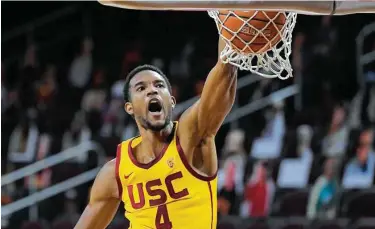  ?? Mark J. Terrill / Associated Press ?? USC center Evan Mobley is projected to be a top-five pick in the NBA draft. Mobley brings great length and mobility and could be an ideal modern big man, but he needs to fill a lanky frame.