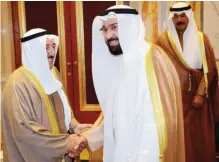  ??  ?? KUWAIT: His Highness the Amir Sheikh Sabah Al-Ahmad Al-Jaber Al-Sabah welcomes minister Dr Ali Saleh Al-Omair.