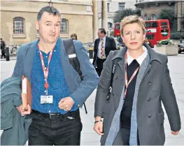  ??  ?? Liz Mackean in 2012 with the Newsnight producer Meirion Jones: in 2005 they won a London Press Club Scoop of the Year award for their work on the Savile story