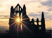  ??  ?? Calm before the storm…Whitby Abbey sunset yesterday