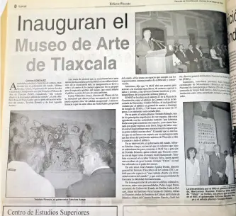  ?? /ARCHIVO: EL SOL DE TLAXCALA ?? El 27 de mayo de 2004 fue inaugurado el MAT