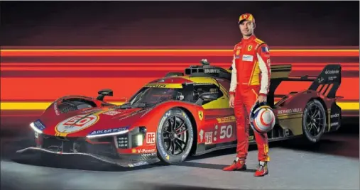  ?? ?? Miguel Molina, con el Ferrari 499P número 50 con el que competirá en 2024 en el Mundial de Resistenci­a (WEC) en la máxima categoría.