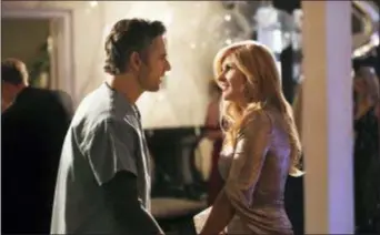  ?? JORDIN ALTHAUS — BRAVO VIA AP ?? This image released by Bravo shows Eric Bana as John Meehan, left, and Connie Britton as Debra Newell in a scene from “Dirty John,” a series derived from the popular true crime podcast of the same name.
