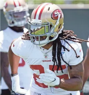  ??  ?? San Francisco 49ers defensive back Richard Sherman goes through drills June 12 in Santa Clara, Calif. STAN SZETO/USA TODAY SPORTS