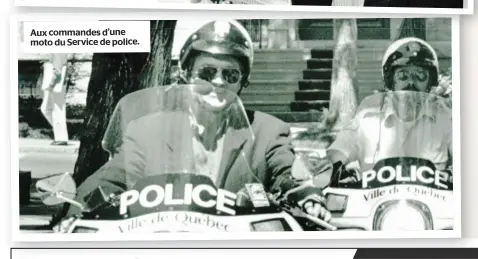  ??  ?? Aux commandes d’une moto du Service de police.