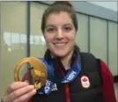  ?? HAMILTON SPECTATOR FILE PHOTO ?? Laura Fortino takes her gold medal everywhere and has let thousands of people touch it, feel it and wear it. Now she’s playing for another one.