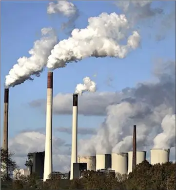  ??  ?? Gaseous emissions of carbon dioxide caused by coal burning power stations.