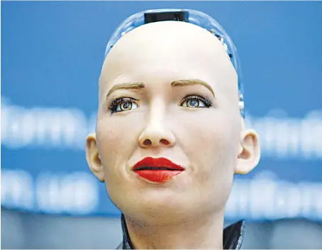  ?? Face of the future: The humanoid robot Sophia was granted citizenshi­p in Saudi Arabia, the first robot in the world to be given nationalit­y. ??