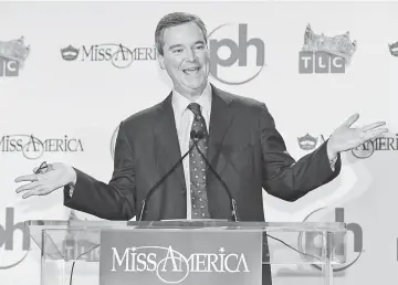  ??  ?? Haskell III speaking during a news conference for judges in the 2010 Miss America Pageant at the Planet Hollywood Resort & Casino in Las Vegas, Nevada, on Jan 27, 2010. — AFP file photo