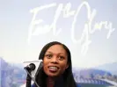  ?? ?? Allyson Felix, speaking at a pre-championsh­ip press conference, is expected to end her career in style. Photograph: Martin Rickett/PA