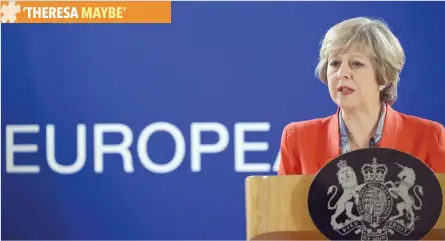  ?? — Reuters ?? British Prime Minister Theresa May speaks to the media as she holds a news conference after the EU summit in Brussels.