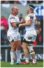  ??  ?? Two No 2s Coming on for Ulster legend Rory Best