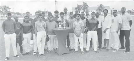  ??  ?? The victorious GCA Select Under-17 along with sponsors and members of the GCA.