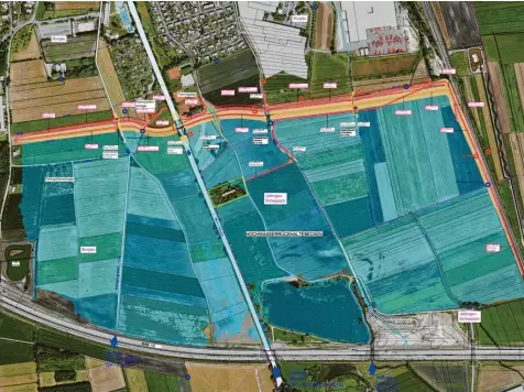  ?? Foto: Wasserwirt­schaftsamt Donauwörth ?? Diese Fläche soll das geplante Hochwasser­rückhalteb­ecken bei Burgau einnehmen.