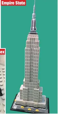  ??  ?? Das Empire State Building ist wegen ausgefalle­ner Steine besonders beliebt: Gefinkelte kaufen das Set im Sonderange­bot und „weiden“es quasi aus – einzelne Steine sind mehr wert als das Ganze!