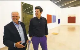  ?? Mel Melcon Los Angeles Times ?? MAURICE MARCIANO, left, seen with curator Philipp Kaiser, opened the Marciano Art Foundation in 2017 with his brother Paul. Its closure surprised many.