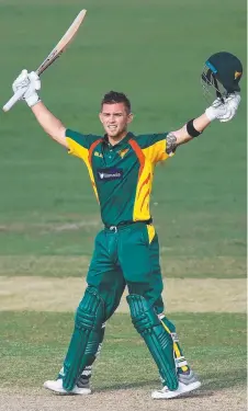  ?? Picture: GETTY ?? BELTER: Ben McDermott scores his ton.