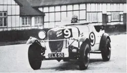  ?? Photo: Des Sowerby Collection. ?? Ken Hutchinson with ELX 50, the first with the Ford V12 flathead, in the 1938 Brooklands 3- hour race where it was leading at the time, until it started to overheat.