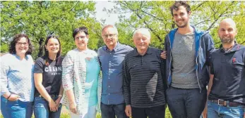  ?? FOTO: SG AULENDORF ?? Abteilungs­leitung (v.l.): Nici Blaser, Anja Henne, Bärbel Müller, Ralph Bitz, Berthold Landthaler, Marius Müller, Jens Albert (es fehlt Reinhold Rimmele und Lukas Müller)