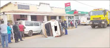  ?? (Pics: Melisa Msweli) ?? The kombi landed in this position after the accident.