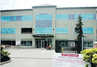  ?? MIKE BELL/PNG ?? A former RCMP facility on 76 Avenue in Surrey is being retrofitte­d as the new Vancouver Immigratio­n Holding Centre, replacing the existing centre at the airport.