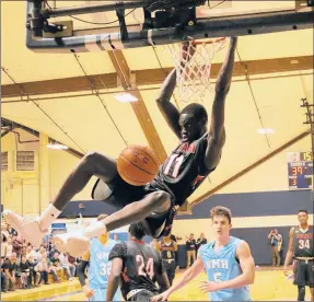  ?? COURTESY OF PUTNAM SCIENCES ?? Former Putnam Science Academy forward Akok Akok announced Saturday he plans to play at UConn. Akok was born in Sudan but moved to Manchester, N.H., as a toddler.