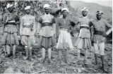  ??  ?? Eritrean soldiers of the Armed Bands of the Western Lowland, photograph­ed in 1938