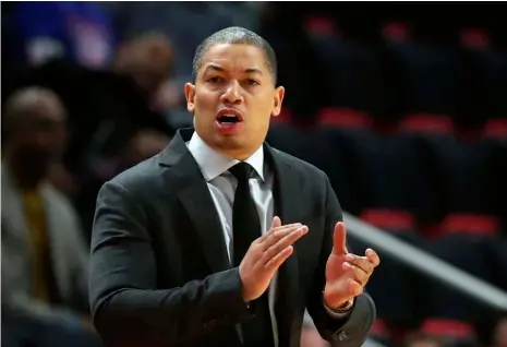  ?? AP Photo/Carlos Osorio ?? In this 2018 file photo, Cleveland Cavaliers head coach Tyronn Lue gestures during the first half of an NBA basketball game against the Detroit Pistons, in Detroit.