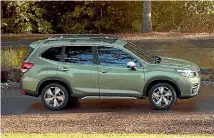  ??  ?? The Forester retains the trademark Subaru boxer engine and AWD but the company says its real appeal will be in SUV practicali­ty.