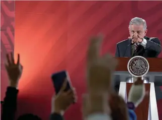  ?? JESÚS QUINTANAR ?? Andrés Manuel López Obrador, presidente de México.