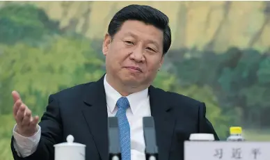  ?? ED JONES / AFP / GETTY IMAGES ?? China’s President Xi Jinping attends a meeting in Beijing. A Pew Research Centre poll found China’s favourabil­ity
rating among the Canadian public, which was 58 per cent a decade ago, had dropped 20 points by last year.