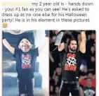  ??  ?? Burn it down Little Jackson as his hero Seth Rollins and tweet