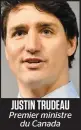  ??  ?? JUSTIN TRUDEAU Premier ministre du Canada