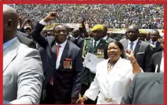  ??  ?? Mnangagwa greets the crowd at his oath-taking ceremony